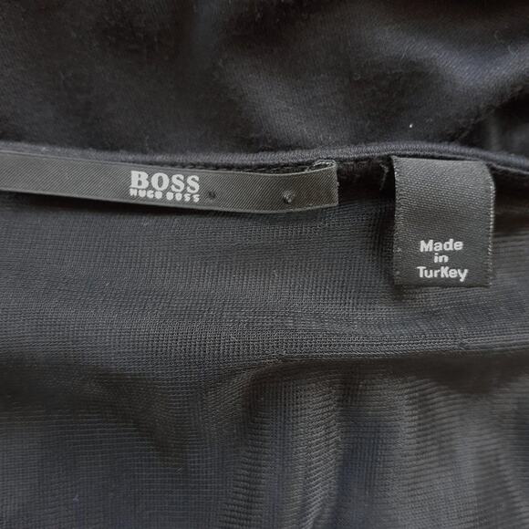 HUGO BOSS Black Jersey Faux Wrap Dress Long Sleeve - Picture 5 of 9